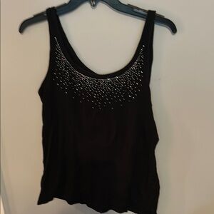 Black Embellished Women's Tank Top
